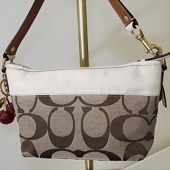 Coach Y2K Soho Brown/Beige Signature Canvas Front Pocket Baguette Bag W/ Wallet - Picture 5 of 16